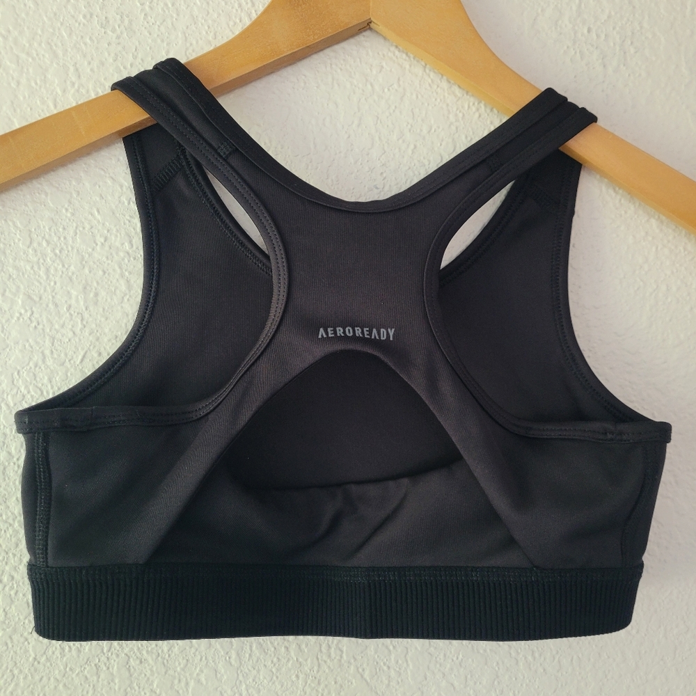 Adidas Girl's Black Techfit Racerback Sports Bra Size L (14) | Athletic Active - Picture 3 of 4